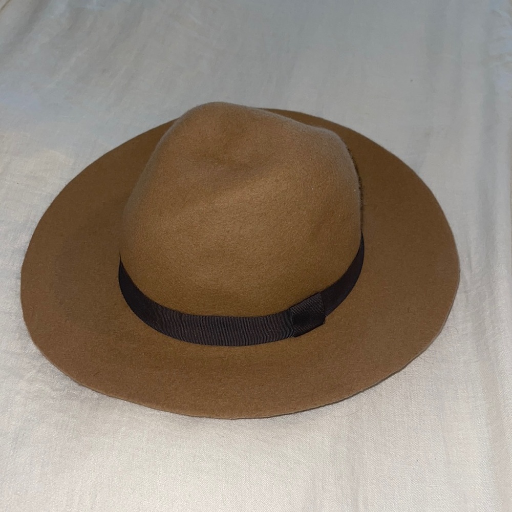 Tan and brown felt hat